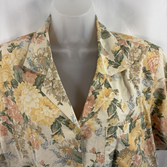 Vtg Alfred Dunner 18 Floral Button-Up Shirt Women's Boho Cottagecore Grandmacore - Picture 2 of 16